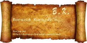 Borszok Kurszán névjegykártya